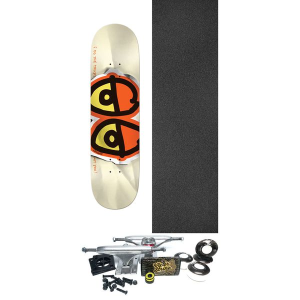 Krooked Skateboards Eyes DBX Bright Orange Skateboard Deck - 8.5" x 32" - Complete Skateboard Bundle